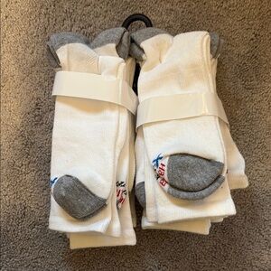 Hanes White and Gray Athletic Socks for Everyday Comfort